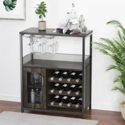 Corner Wine Rack, 3-Tier Freestanding Bar Cabinet For Kitchen, Living Room - 69x35x92cm With Glass Holder & Mesh Door 21 Corner Wine Rack, 3-Tier Freestanding Bar Cabinet For Kitchen, Living Room - 69x35x92cm With Glass Holder & Mesh Door -House Beautiful GUEST 72f4ded0 7053 4235 adf1 cde4cf42000b