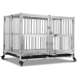 48 Inch Heavy Duty Dog Crate - Stainless Steel Kennel With Wheels, Double Door & Small Door Design, Removable Tray & Sturdy Locks, Silver 20 48 Inch Heavy Duty Dog Crate - Stainless Steel Kennel With Wheels, Double Door & Small Door Design, Removable Tray & Sturdy Locks, Silver -House Beautiful GUEST 751e35de 2ed5 4e60 aa74 8a18cd60c297