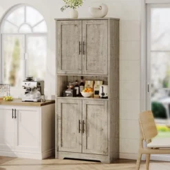 70-Inch Tall Kitchen Pantry Cabinet With 4 Doors And Adjustable Shelves, Freestanding Utility Hutch Cupboard, White 23 70-Inch Tall Kitchen Pantry Cabinet With 4 Doors And Adjustable Shelves, Freestanding Utility Hutch Cupboard, White -House Beautiful GUEST 753883d0 99af 4c4e 89e4 c9c832142a74