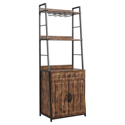 70.8" Industrial Bakers Rack With Drawer & Cabinet, 5-Tier Heavy Duty Microwave Stand, Freestanding Kitchen Storage Shelf 10 70.8" Industrial Bakers Rack With Drawer & Cabinet, 5-Tier Heavy Duty Microwave Stand, Freestanding Kitchen Storage Shelf - Image 8