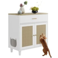 Cat Litter Box Cabinet Corner Hidden Litter Box Enclosure With Scratching Board Doors & Storage Drawer 17 Cat Litter Box Cabinet Corner Hidden Litter Box Enclosure With Scratching Board Doors & Storage Drawer -House Beautiful GUEST 75c603f3 b010 4de0 a2ae 3049066505dd