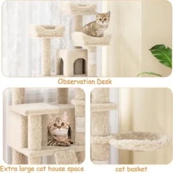 Cat Tree, Tall Cat Tower Condo For Indoor Large Cats, Cat House Furniture -House Beautiful GUEST 76d8094a a60e 421b a1f3 84bceb349c1e