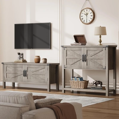 Farmhouse Entryway Table With 2-Door, Console Table With Storage Shelf, Sofa Tables Buffet Sideboard 8 Farmhouse Entryway Table With 2-Door, Console Table With Storage Shelf, Sofa Tables Buffet Sideboard - Image 6