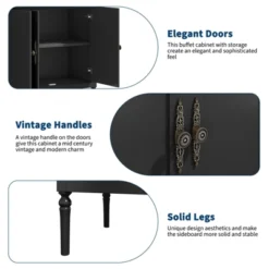 Large Sideboard Cabinet, 59" Modern Credenza Buffet Table Coffee Bar Wine Bar, Storage Cabinet With Adjustable Shelves 17 Large Sideboard Cabinet, 59" Modern Credenza Buffet Table Coffee Bar Wine Bar, Storage Cabinet With Adjustable Shelves -House Beautiful GUEST 77ec1cd0 12d4 455d bea7 7e6a9247a3ff