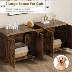 Cat Litter Box Enclosure 55.1" Double Litter Box Furniture Large Cat Box Enclosure Kitty Litter Box 13 Cat Litter Box Enclosure 55.1" Double Litter Box Furniture Large Cat Box Enclosure Kitty Litter Box -House Beautiful GUEST 781deea5 a44b 4167 842a 2e135b68c430