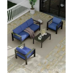 4-Piece Outdoor Patio Sofa Set With Aluminum Frame, Removable Cushions And Coffee Table For Backyard And Porch 18 4-Piece Outdoor Patio Sofa Set With Aluminum Frame, Removable Cushions And Coffee Table For Backyard And Porch -House Beautiful GUEST 782aaa76 d473 4a8e ba29 2ed1b4fb8e06