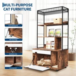 Cat Litter Box Enclosure With Storage Shelves, Hidden Litter Box Furniture With Shelves 17 Cat Litter Box Enclosure With Storage Shelves, Hidden Litter Box Furniture With Shelves -House Beautiful GUEST 792178a1 c390 4ac4 9763 afcf472bbb47