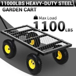 1100 Lbs Steel Garden Cart, Heavy Duty Metal Garden Wagon With 10" Wheels, All-Terrain Wagon With 180° Rotating Handle & Removable Sides 18 1100 Lbs Steel Garden Cart, Heavy Duty Metal Garden Wagon With 10" Wheels, All-Terrain Wagon With 180° Rotating Handle & Removable Sides -House Beautiful GUEST 79364e81 8f3c 4767 aaa3 c300f49c5792 1