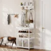 72.8" White Hall Tree With Doors, Narrow Coat Rack And Shoe Storage Organizer With 7 Hooks For Entryway, Bedroom And Mudroom -House Beautiful GUEST 79c21733 dab4 412d b2e5 014b4d91dedf
