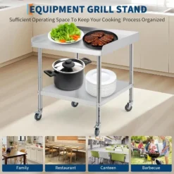 24x24x30 Inch Equipment Grill Stand Table Stainless Steel NSF Certified 400 Lbs Capacity With Adjustable Legs -House Beautiful GUEST 7a1527b5 541f 4d41 b0d7 663473c2d7a3