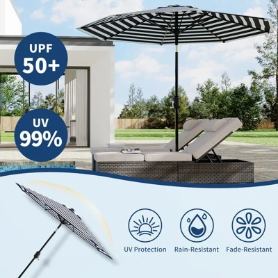 Jojoka 9ft Patio Umbrella,Table Umbrella Outdoor Patio With Crank Lift & Push Button Tilt,8 Sturdy Ribs For Yard 4 Jojoka 9ft Patio Umbrella,Table Umbrella Outdoor Patio With Crank Lift & Push Button Tilt,8 Sturdy Ribs For Yard - Image 2
