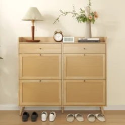 Rattan Shoe Cabinet Storage For Entryway With 4 Flip Drawers And 2 Drawer, Farmhouse Narrow Shoe Rack Organizer Hidden Shoe Rack Drawer 13 Rattan Shoe Cabinet Storage For Entryway With 4 Flip Drawers And 2 Drawer, Farmhouse Narrow Shoe Rack Organizer Hidden Shoe Rack Drawer -House Beautiful GUEST 7b4c4535 4624 46ac a631 c82e272618ff