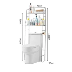 Over The Toilet Storage Shelf, Freestanding Bathroom Organizers And Storage Over Toilet With Paper Holder Towel Hooks