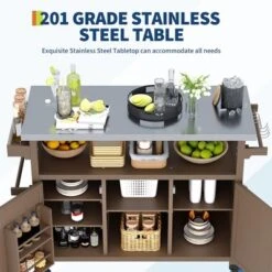 Outdoor Grill Cart With Storage Cabinet, Movable Outdoor Kitchen Island Prep Stand Station With Stainless Steel Tabletop 13 Outdoor Grill Cart With Storage Cabinet, Movable Outdoor Kitchen Island Prep Stand Station With Stainless Steel Tabletop -House Beautiful GUEST 7be0d722 7571 4de6 bfce 413336ef8a49