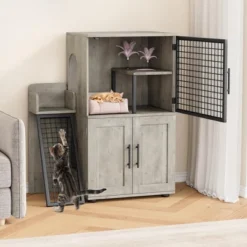 41.9'' H Cat Litter Box Enclosure With Platform, Double Layer Hidden Cat Furniture - Modern Multi-Level Indoor House With Ladder -House Beautiful GUEST 7c7fad3a 3d0f 4465 8075 18dcfab8385f