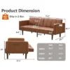 Convertible Futon Sofa Bed With Adjustable Backrest, PU Leather Sleeper Couch For Living Room And Bedroom