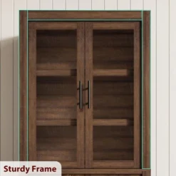 Tall Wooden Kitchen Pantry Cabinet,Farmhouse 4-Magnetic Door Freestanding Food Storage Cupboard Pantry Cabinet With Adjustable Shelves & Large Storage -House Beautiful GUEST 7e1ff3c4 94f6 46a9 be1a fe44c0031f21