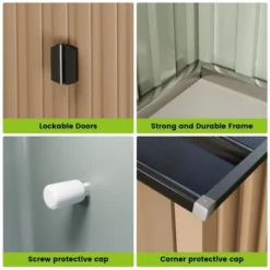 6x4 FT Outdoor Metal Garden Shed,Waterproof, Anti-UV Storage Shed With Sloping Roof & Vents For Backyard, Patio, Poolside 11 6x4 FT Outdoor Metal Garden Shed,Waterproof, Anti-UV Storage Shed With Sloping Roof & Vents For Backyard, Patio, Poolside -House Beautiful GUEST 7e83cf0b 309a 444b 83b8 d7ebf90fc2bb