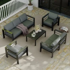 Aluminum Patio Furniture Set 7 Seats, 5 PCS Outdoor Sectional Sofa With Table, All-Weather Conversation Set 16 Aluminum Patio Furniture Set 7 Seats, 5 PCS Outdoor Sectional Sofa With Table, All-Weather Conversation Set -House Beautiful GUEST 7ebe34eb 641e 45a0 95a1 53db4eae1349
