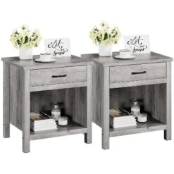 Farmhouse Nightstand, Night Stand Bedside Table With Drawer And Storage Shelf, Rustic End Side Table For Bedroom, Living Room -House Beautiful GUEST 7f2e360a 9611 47e6 b36b af295fb43761