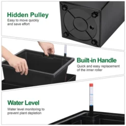 30" Tall Rectangular Planters Set Of 2 – Large Modern Plant Pots With Drainage Holes, Water Level Monitor & Wheels, Black 15 30" Tall Rectangular Planters Set Of 2 – Large Modern Plant Pots With Drainage Holes, Water Level Monitor & Wheels, Black -House Beautiful GUEST 7f7cc87c a1fb 484d a0b8 9d4fe1791d8d