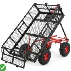 Steel Garden Cart, 880LBS/1400LBS Heavy Duty Garden Dump Cart, Meatl Utility Wagon With Removable Sides & 180° Rotating Handle -House Beautiful GUEST 7fabed1f 8a87 461e 97f4 e053c6edc023