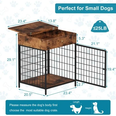 Wooden Dog Kennel Crate Furniture Side Table / End Table With Drawer For Small Dogs 7 Wooden Dog Kennel Crate Furniture Side Table / End Table With Drawer For Small Dogs - Image 5