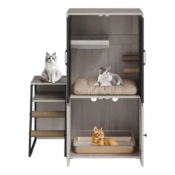 Cat Litter Box Enclosure With Ladder And Doors For 2 Cats,Double Cat House With Storage Space 17 Cat Litter Box Enclosure With Ladder And Doors For 2 Cats,Double Cat House With Storage Space -House Beautiful GUEST 80be581f 7ebe 44eb 8fae 6cce77621720