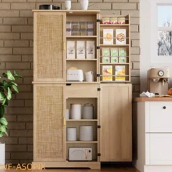 72" Tall Modern Pantry Cabinet With 4 Doors, Drawer & Adjustable Shelves 17 72" Tall Modern Pantry Cabinet With 4 Doors, Drawer & Adjustable Shelves -House Beautiful GUEST 8138a587 caf1 4f30 9a9b 5a5c47e76513