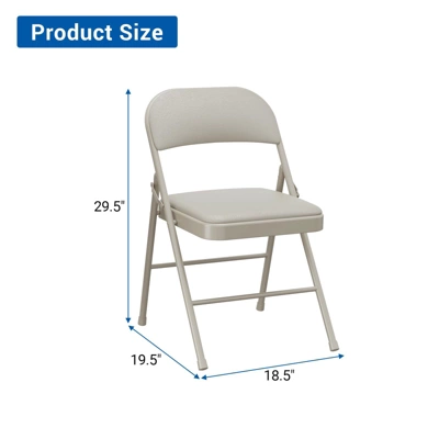 2/4 Pack Folding Chairs, Outdoor Portable Stackable Commercial Seat With Padded Cushion And Back, Metal Frame Chairs For Home 4 2/4 Pack Folding Chairs, Outdoor Portable Stackable Commercial Seat With Padded Cushion And Back, Metal Frame Chairs For Home - Image 2