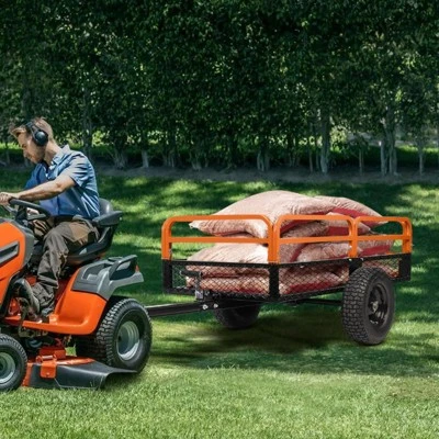 15 Cubic Feet Heavy Duty Steel Dump Cart Garden Utility Trailer With Removable Sides Hand Pull And Foot Pedal Dump Cart For ATV UTV 9 15 Cubic Feet Heavy Duty Steel Dump Cart Garden Utility Trailer With Removable Sides Hand Pull And Foot Pedal Dump Cart For ATV UTV - Image 7