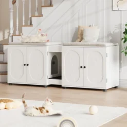 Cat Litter Box Enclosure 55.1" Double Litter Box Furniture Large Cat Box Enclosure Kitty Litter Box 19 Cat Litter Box Enclosure 55.1" Double Litter Box Furniture Large Cat Box Enclosure Kitty Litter Box -House Beautiful GUEST 81e0821d 7e33 49d9 ac60 d9eb1f77d851