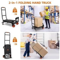 Folding Heavy Duty Hand Truck 330LB, Convertible 2-Wheel/4-Wheel Dolly Cart With Retractable Handle, Portable Moving Cart, Aluminum Alloy 12 Folding Heavy Duty Hand Truck 330LB, Convertible 2-Wheel/4-Wheel Dolly Cart With Retractable Handle, Portable Moving Cart, Aluminum Alloy -House Beautiful GUEST 81f2e066 bdcb 4e7a 9d15 dffa378f89f1