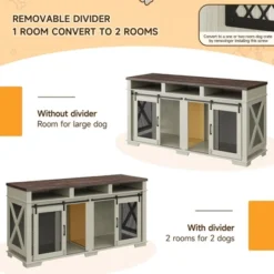 71" Dog Crate Furniture For 2 Dogs, Dog Kennel With 3 Storage Drawers & Removable Divider 14 71" Dog Crate Furniture For 2 Dogs, Dog Kennel With 3 Storage Drawers & Removable Divider -House Beautiful GUEST 829cbe73 63e7 4a94 b619 ef161ffae28c