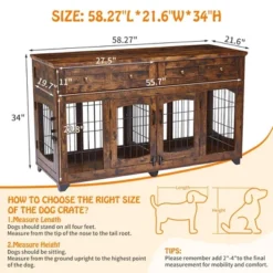 Dog Crate Furniture With 5 Doors, 58" Wooden Dog Kennel End Table With Large Capacity Drawers, Dog House With Openable Divider 13 Dog Crate Furniture With 5 Doors, 58" Wooden Dog Kennel End Table With Large Capacity Drawers, Dog House With Openable Divider -House Beautiful GUEST 82a9be14 8860 4697 809d bd45633a207a