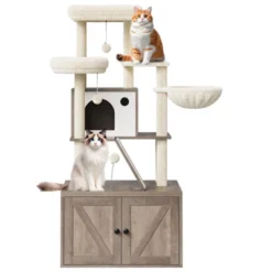 Cat Tree With Hidden Litter Box Enclosure, 2-in-1 Modern Cat Tower Condo With Sisal Scratching Posts Plush Perch Ventilated Design 19 Cat Tree With Hidden Litter Box Enclosure, 2-in-1 Modern Cat Tower Condo With Sisal Scratching Posts Plush Perch Ventilated Design -House Beautiful GUEST 82f5c306 db40 4d30 ac49 71b38abedfb9
