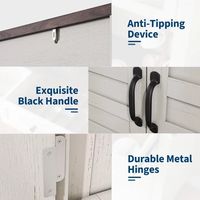 72" Tall Pantry Cabinet With Doors & Drawer, Farmhouse Storage Cabinet With Adjustable Shelves 6 72" Tall Pantry Cabinet With Doors & Drawer, Farmhouse Storage Cabinet With Adjustable Shelves - Image 4