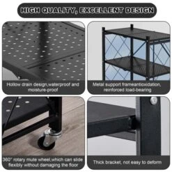 Foldable Storage Shelves With Wheels, 5 Tier Large Capacity Shelving Unit, Freestanding Metal Wire Shelf Rack 13 Foldable Storage Shelves With Wheels, 5 Tier Large Capacity Shelving Unit, Freestanding Metal Wire Shelf Rack -House Beautiful GUEST 83ae61e3 8aed 42ae 9bd3 230eec24c410