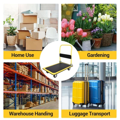 Heavy Duty Foldable Platform Hand Truck, Rolling Push Cart Dolly, Portable Moving Cart For Storage 8 Heavy Duty Foldable Platform Hand Truck, Rolling Push Cart Dolly, Portable Moving Cart For Storage - Image 6