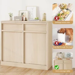 Tilt Out Trash Cabinet, Modern Trash Cabinet With 10/20 Gallon Storage, Hidden Freestanding Garbage Can Cabinet Laundry Hamper -House Beautiful GUEST 84cd1848 1880 44e0 a00c d13a02b4d2f6