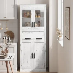 Pantry Cabinet, Tall Freestanding Storage Cabinet With Adjustable Shelves And Glass Doors 67 Inch Pantry Cupboard 23 Pantry Cabinet, Tall Freestanding Storage Cabinet With Adjustable Shelves And Glass Doors 67 Inch Pantry Cupboard -House Beautiful GUEST 861f4d64 fb00 407b 9596 9e38db074626