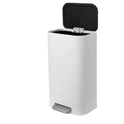 12 Liter 3.2 Gallon Stainless Steel Trash Can, Step On Pedal, Soft Close Lid, Removable Inner Bucket, Brushed Finish, Black -House Beautiful GUEST 865b5f85 e7c7 4f9d b6d7 5cf613c4bd04