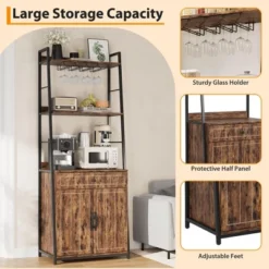 70.8" Industrial Bakers Rack With Drawer & Cabinet, 5-Tier Heavy Duty Microwave Stand, Freestanding Kitchen Storage Shelf 12 70.8" Industrial Bakers Rack With Drawer & Cabinet, 5-Tier Heavy Duty Microwave Stand, Freestanding Kitchen Storage Shelf -House Beautiful GUEST 86a8a8f7 f8c7 4510 b8f8 678cb9827068