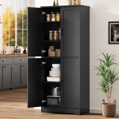 70 Inch Tall Kitchen Pantry Cabinet, Freestanding Storage Cabinet With 4 Doors 4 70 Inch Tall Kitchen Pantry Cabinet, Freestanding Storage Cabinet With 4 Doors - Image 2