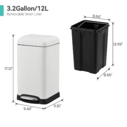 12L Trash Can | Kitchen Waste Bin With Odor Protection Of Lid | Hands Free With Step On Foot Pedal 16 12L Trash Can | Kitchen Waste Bin With Odor Protection Of Lid | Hands Free With Step On Foot Pedal -House Beautiful GUEST 87361351 8b2d 4d86 a73d 0cf14b24d2e9