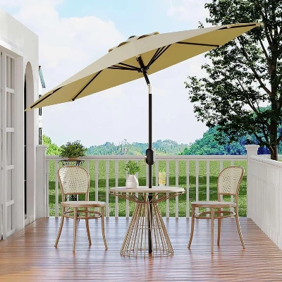 Jojoka 10FT Patio Umbrella With 8 Sturdy Ribs,Table Umbrella With Push Button Tilt And Crank 8 Jojoka 10FT Patio Umbrella With 8 Sturdy Ribs,Table Umbrella With Push Button Tilt And Crank - Image 6