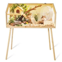 Hamster Cage With Legs,Large Hamster Habitats Chew Proof,Guinea Pig Cages With Acrylic Window & Openable Top -House Beautiful GUEST 87f4acd0 4872 4da6 bab5 ae165ab0f743