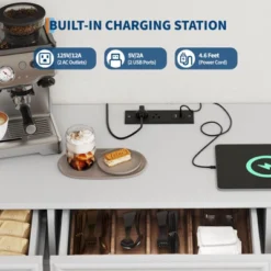 63" Buffet Cabinet, Coffee Bar Cabinet With 3 Drawers, Adjustable Shelves, Charging Station And 4 Mesh Barn Doors, Sideboard Storage Buffet Table 13 63" Buffet Cabinet, Coffee Bar Cabinet With 3 Drawers, Adjustable Shelves, Charging Station And 4 Mesh Barn Doors, Sideboard Storage Buffet Table -House Beautiful GUEST 87f73c17 24f4 44e1 bdc1 1c53203e8aa2