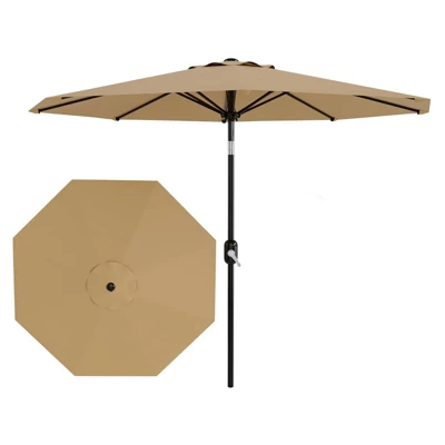 9Ft UV Resistant Patio Umbrella, 8 Sturdy Ribs Outdoor Table Umbrella With Easy Push Button Tilt, Market Umbrella For Pool, Yard & Garden 14 9Ft UV Resistant Patio Umbrella, 8 Sturdy Ribs Outdoor Table Umbrella With Easy Push Button Tilt, Market Umbrella For Pool, Yard & Garden - Image 12