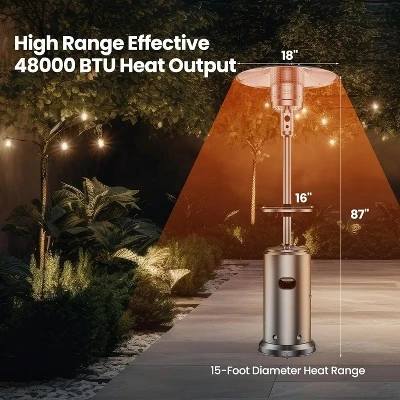 Jojoka Outdoor Patio Heater 48,000 BTU, Round Table, Double-Layer Burner, Safety System, Umbrella Style, Home & Commercial Use 3 Jojoka Outdoor Patio Heater 48,000 BTU, Round Table, Double-Layer Burner, Safety System, Umbrella Style, Home & Commercial Use